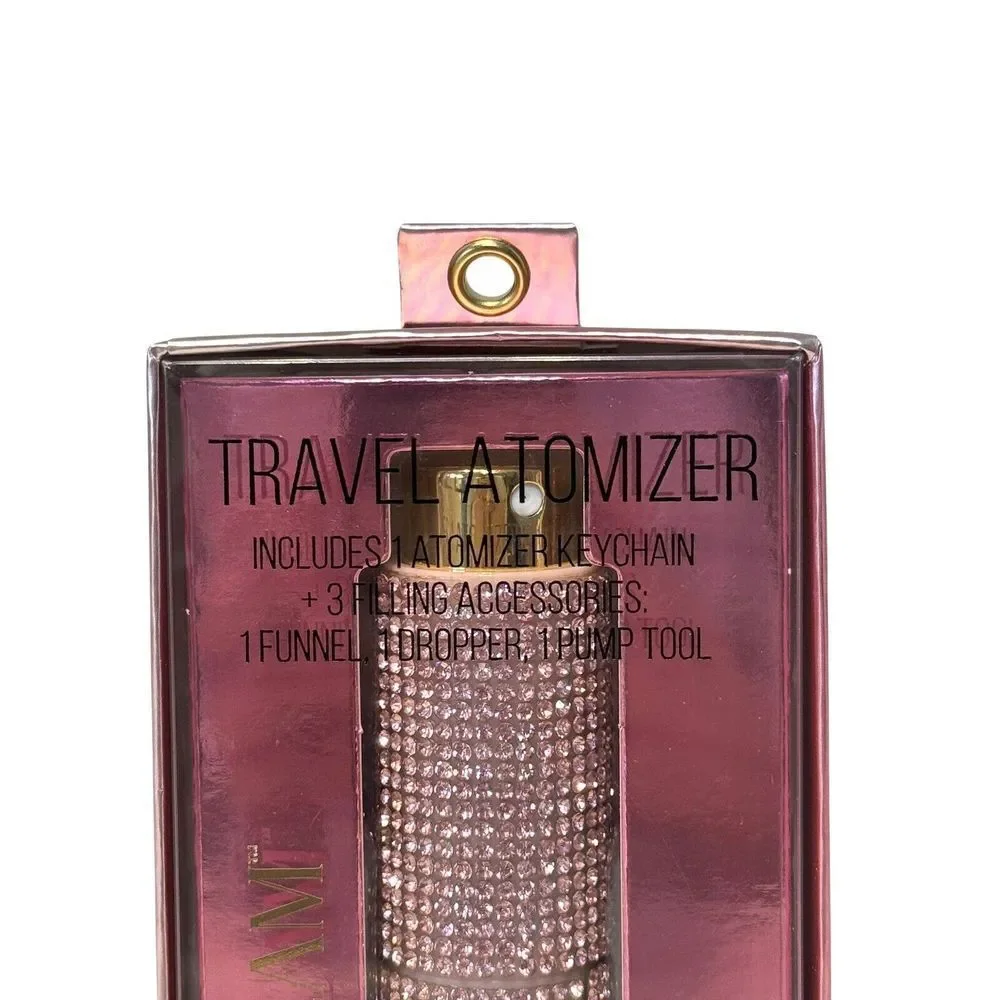 Glitz And Glam Pink Rhinestone Travel Atomizer With‎ Keychain 8ml New In Box